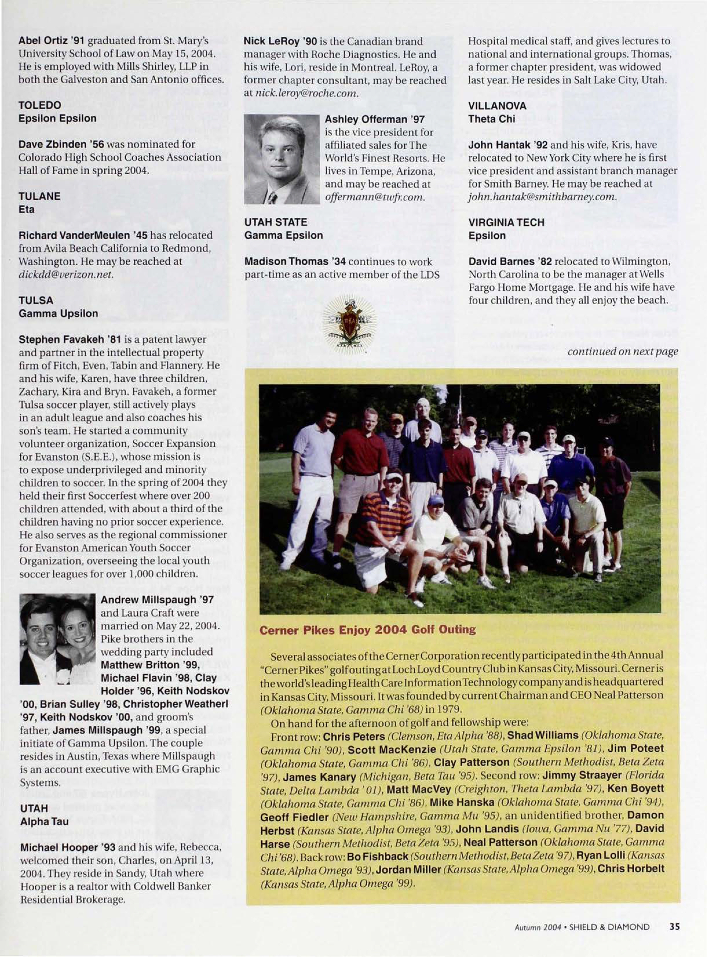 Cerner Pikes Enjoy 2004 Golf Outing